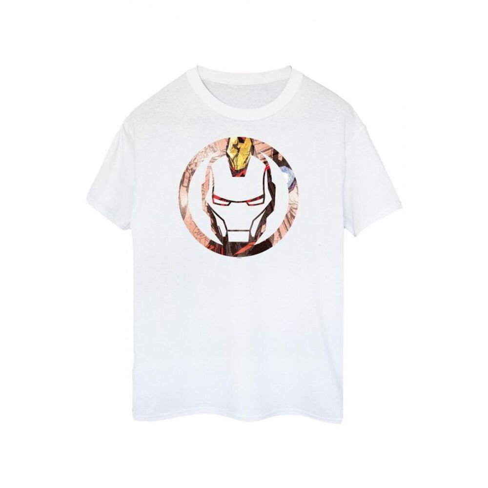 Iron Man Unisex Adult Montage T-Shirt / White